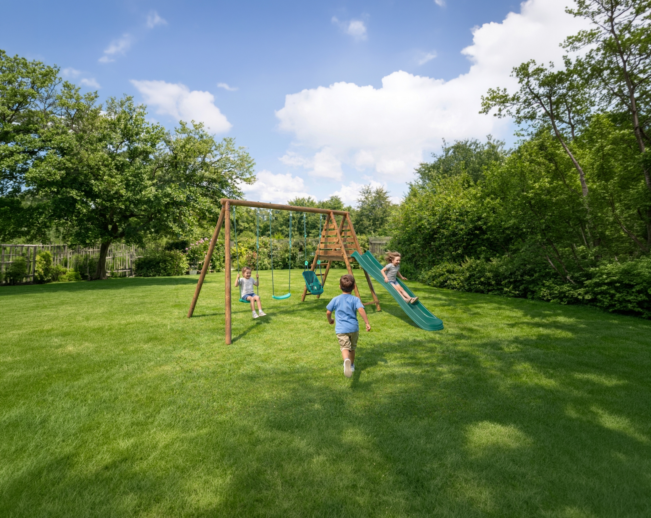Enfants jouant sur une aire de jeux Soulet